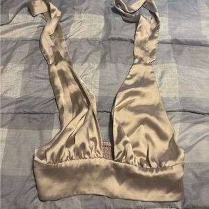 Elegant Satin Tan Bralette